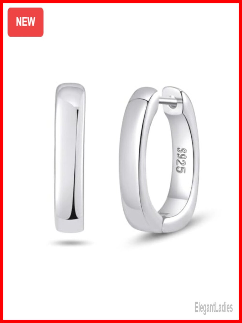 925 Sterling Silver U Hoop Earrings 15mm Dainty Small Hypoallergenic